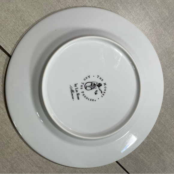 The Monkey and the Peddler by Liz Ross Minou Leonardo DaVinci Plate - Picture 2 of 2